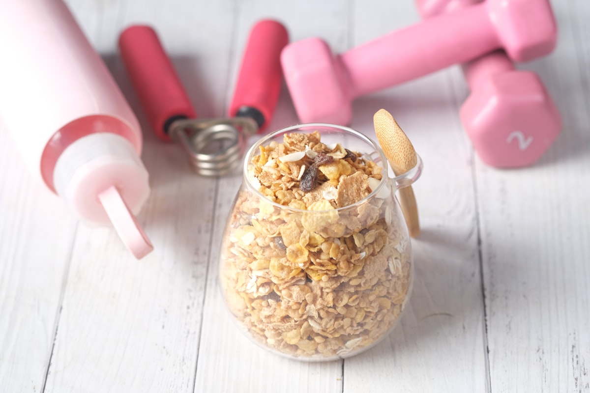 Active woman enjoying a healthy snack